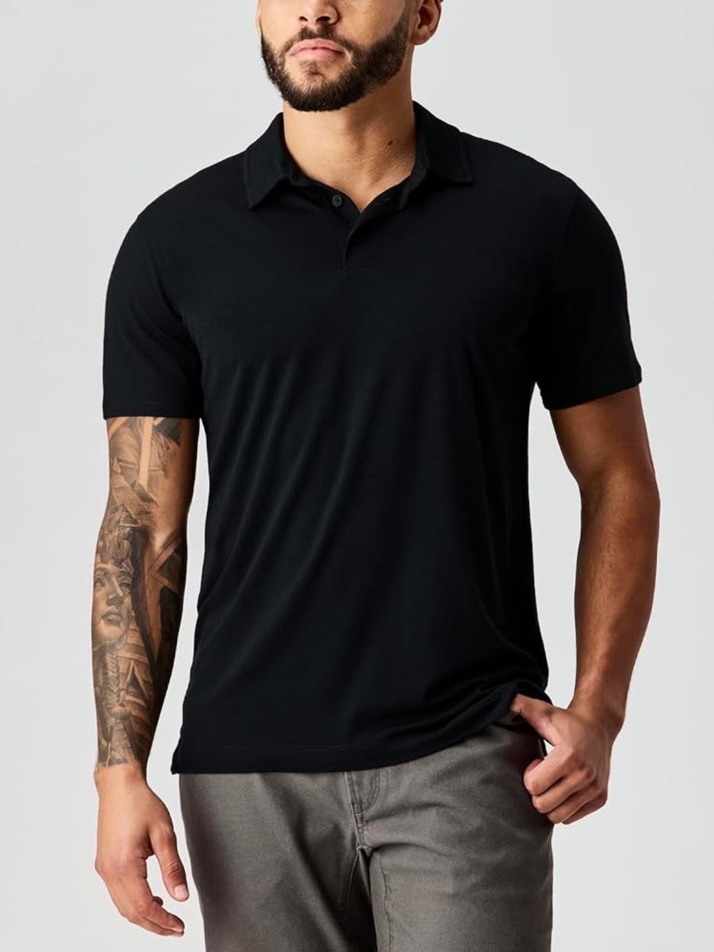 Banana Republic Solid Black Polo Shirt Classic Collared Tee